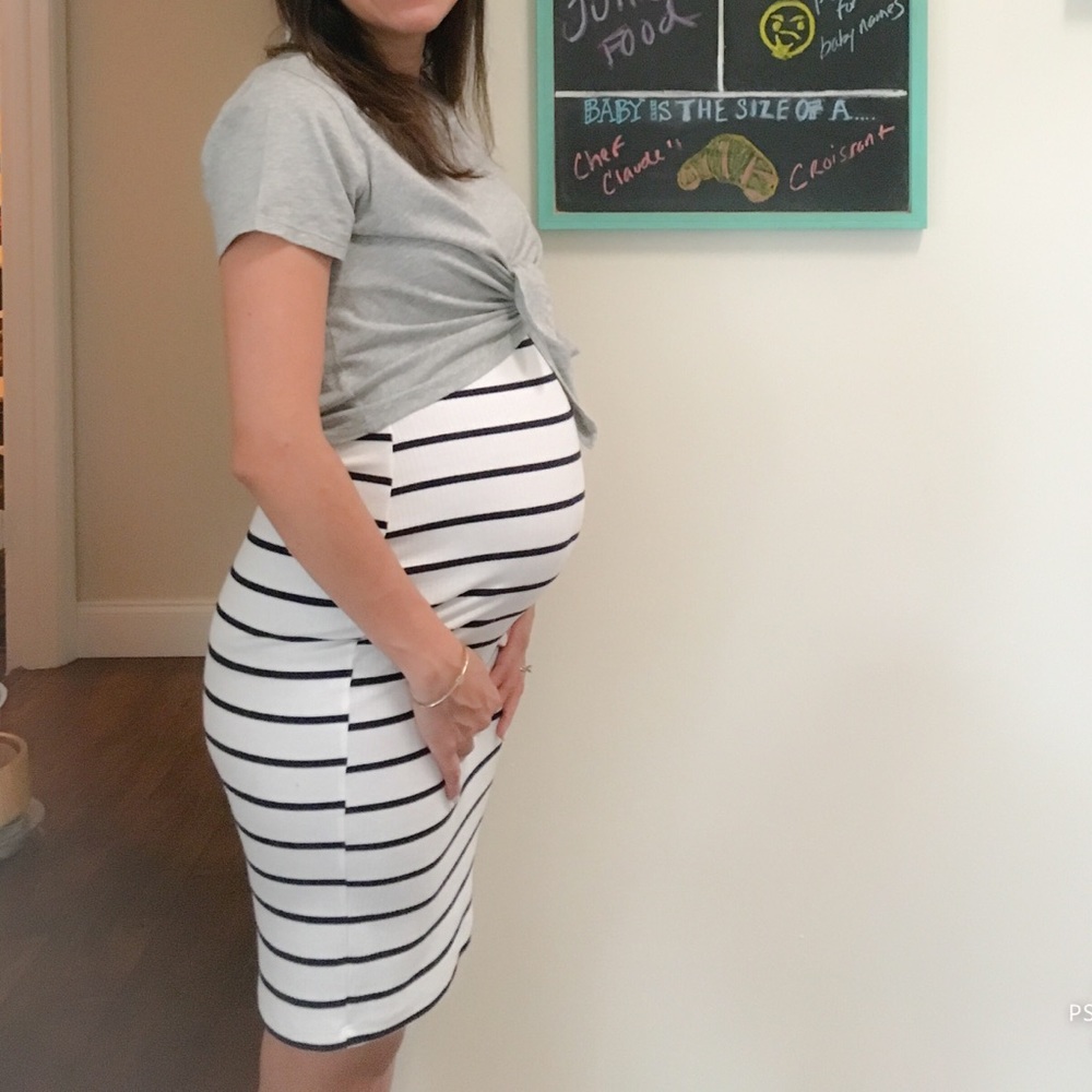 Maternity Motherhood Layered Striped Dress